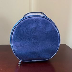 NWT Neiman Marcus blue metallic cosmetic bag
